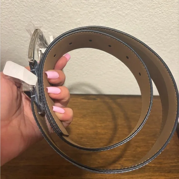 Michael Kors Light Blue Monogram Belt - Picture 2 of 8